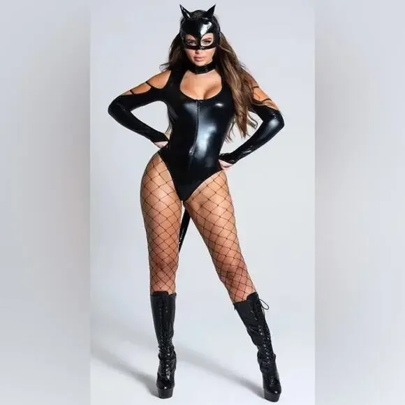 NEW Yandy Cat Fight Costume Size Large - Picture 1 of 5